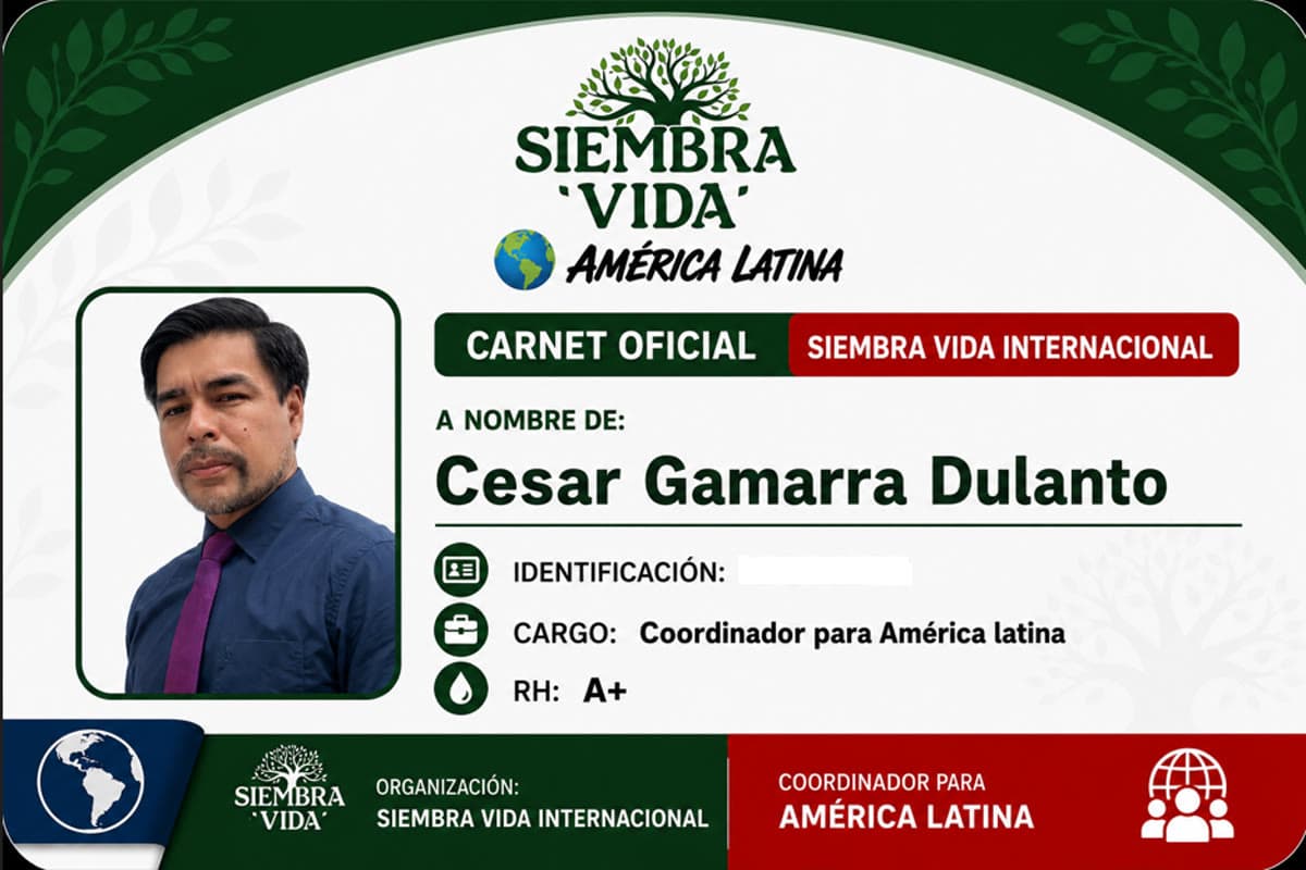 Carnet oficial de César Gamarra Dulanto — Coordinador para América Latina
