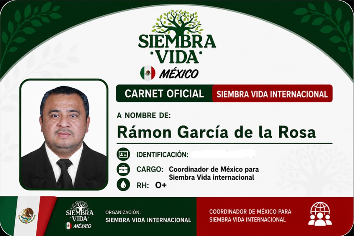 Carnet oficial de Rámon García de la Rosa — Coordinador de México